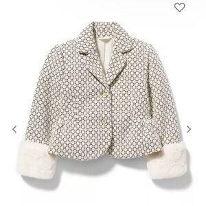 Janie and Jack white, black and gold suit girl size 8